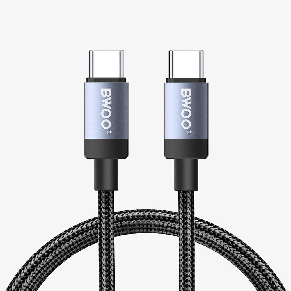 Cablu BWOO Braided Usb-c - Usb-c 1m PD 65W Negru