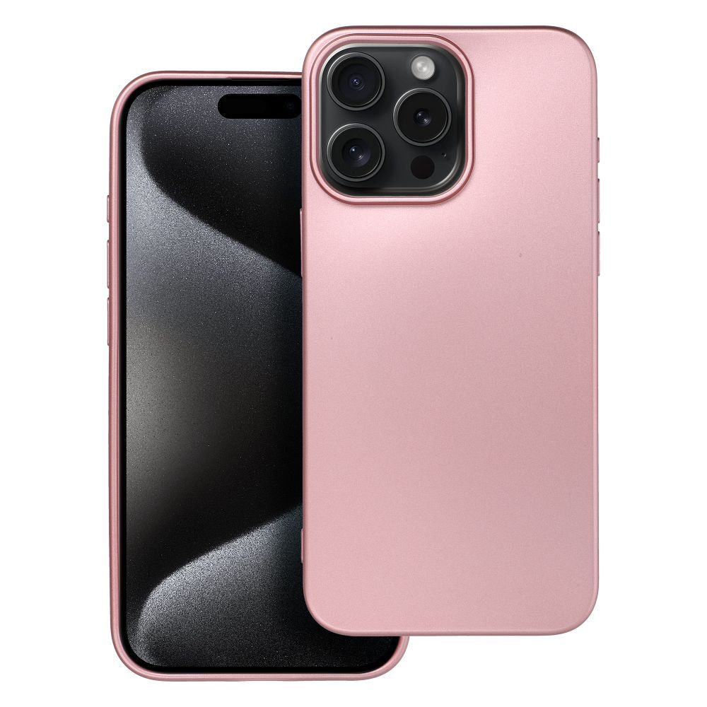Husa Metallic pentru iPhone 15 PRO MAX Roz