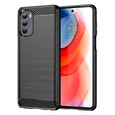 Husa Carbon Flexible pentru Motorola Moto G Stylus 2022 Negru