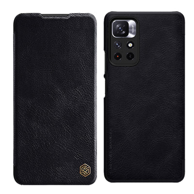 Husa Nillkin Qin Flip pentru Xiaomi Redmi Note 11T 5G / 11S 5G / 11 5G (China) / Poco M4 Pro 5G - Negru