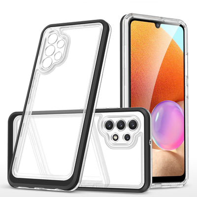 Husa Transparent 3in1 pentru Samsung Galaxy A72 4G Frame Gel Cover Negru