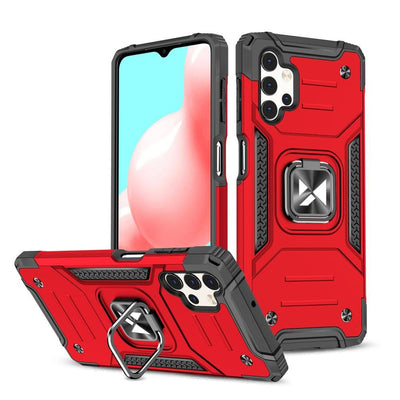 Husa Wozinsky Ring Armor Tough Hybrid Cover + Magnetic Suport pentru Samsung Galaxy A73 Rosu