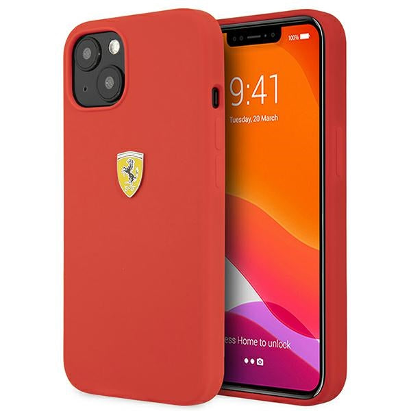 Husa Ferrari Fessihcp13sre iPhone 13 Mini 5.4" Rosu/Rosu Hardcase Silicone
