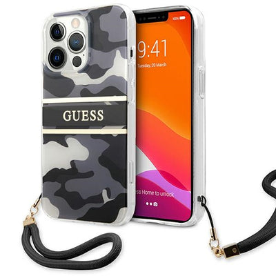 Curea Guess iPhone 13 Pro / 13 6.1" Negru/Negru Hardcase Camo Collection