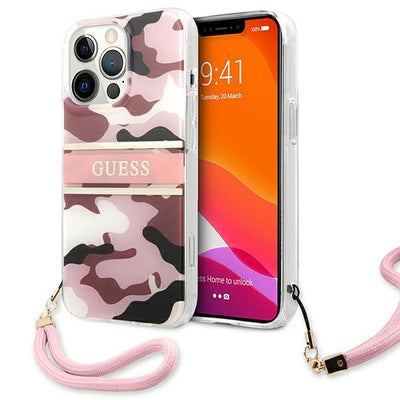 Curea Guess iPhone 13 Pro / 13 6.1" Roz/Roz Hardcase Camo Collection