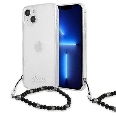 Husa Guess iPhone 13 Mini 5.4" Transparent Hardcase Negru Pearl