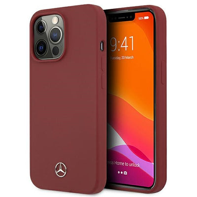 Husa Mercedes Silicone Line pentru iPhone 13 Pro / iPhone 13 - Rosu