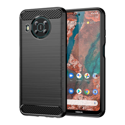 Husa Carbon Flexible Cover pentru Nokia X100 Negru