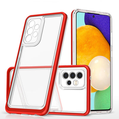 Husa Transparent 3in1 pentru Samsung Galaxy A73 Frame Cover Gel Rosu