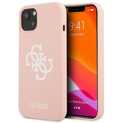 Husa Guess Guhcp13sls4gwpi iPhone 13 Mini 5.4" Roz/Roz Hard Silicone 4G Logo