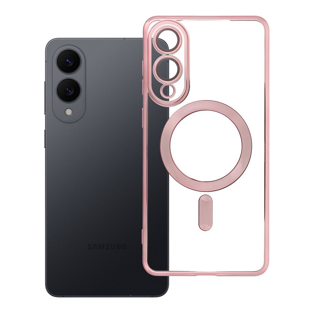 Husa Electro Mag pentru Samsung S25 Edge Compatible cu Magsafe Rose-Auriu