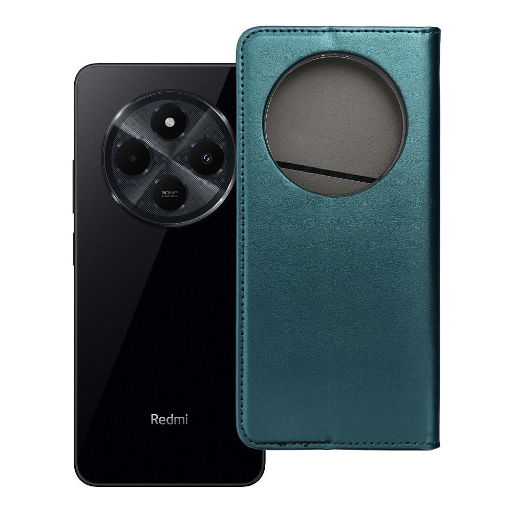 Husa Flip pentru Xiaomi Redmi 14C Smart Magneto Verde inchis