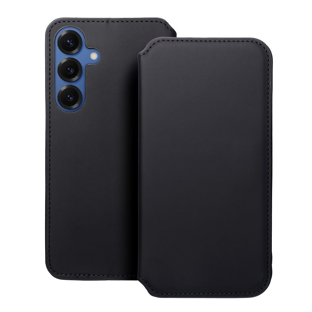 Husa Dual Pocket Flip pentru Samsung S25 Plus Book Negru