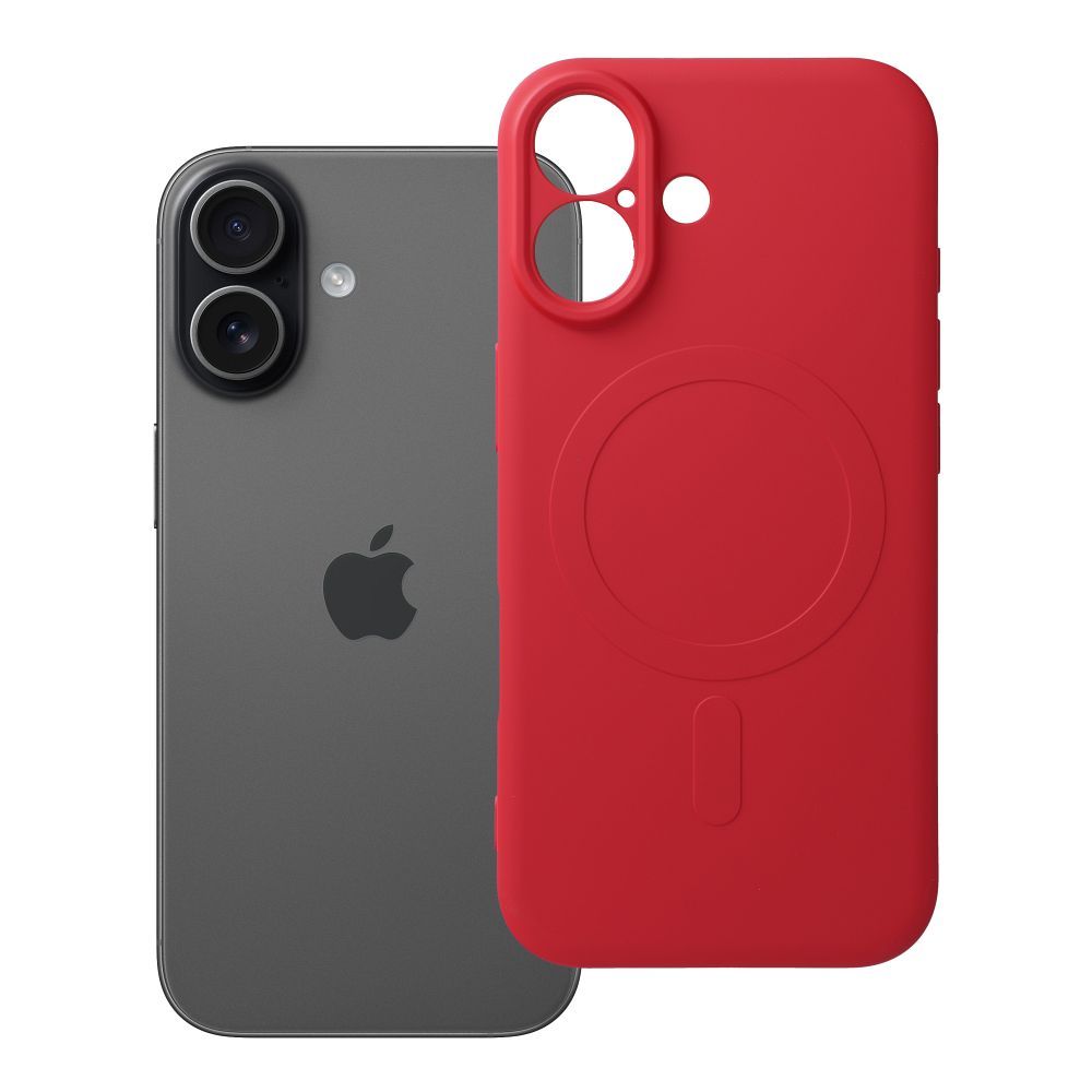 Husa Silicone Mag pentru iPhone 17 Compatible cu Magsafe (Camera Protection) Rosu