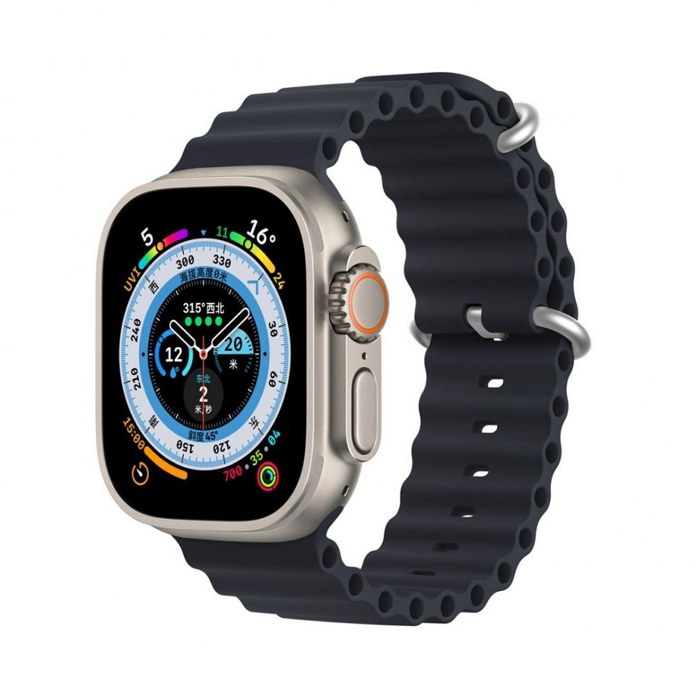 Curea DUX Ducis Ocean Wave Silicone pentru Apple Watch 38 / 40 / 41 Mm Graphite