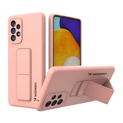 Husa Wozinsky Kickstand Silicone cu Stand pentru Samsung Galaxy A73 Roz