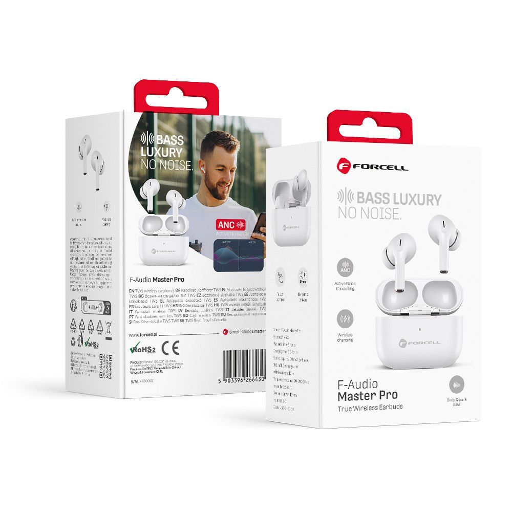 Casti Forcell Wireless F-audio Master Pro TWS Alb