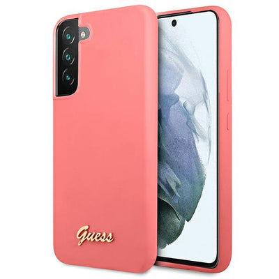 Husa Guess S22+ S906 Fuchsia/Fuchsia Hardcase Silicone Script Metal Logo
