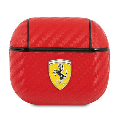 Husa Ferrari AirPods 3 Cover Rosu/Rosu On Track PU Carbon