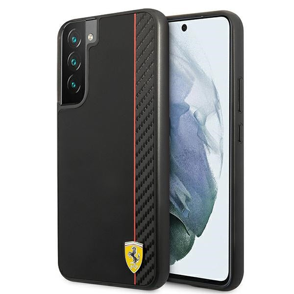 Husa Ferrari Fesaxhcs22mbk S22+ S906 Negru/Negru Hardcase On Track Carbon Stripe