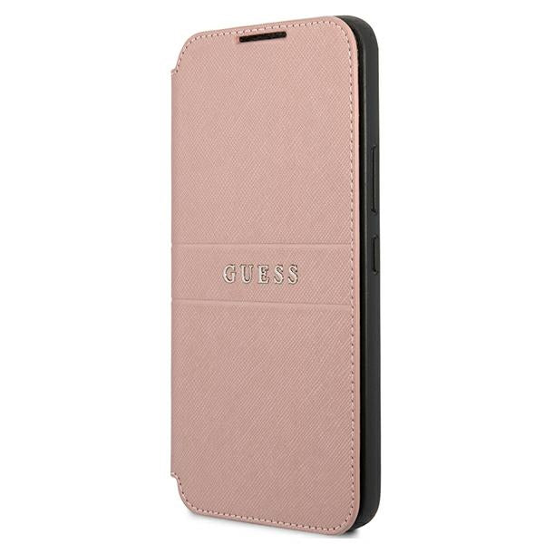 Husa Guess S22+ S906 Roz/Roz Book Saffiano Stripes