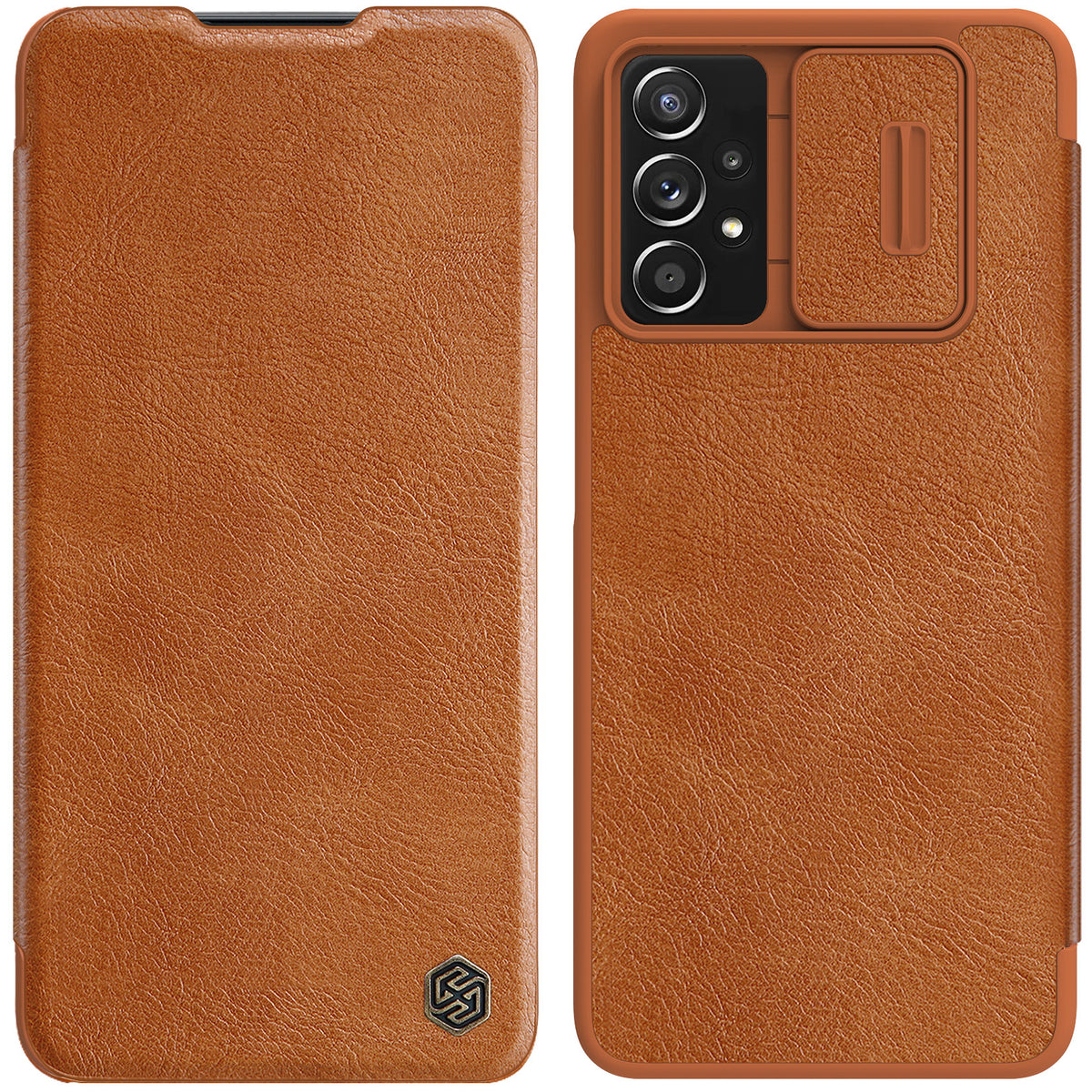 Husa Nillkin Qin Leather Holster pentru Samsung Galaxy A73 Maro