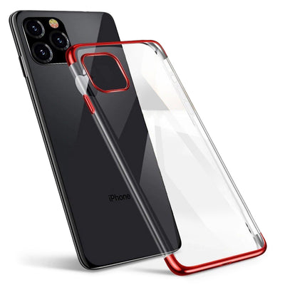 Husa Transparent Color TPU Gel Cover cu A Metallic Frame pentru Samsung Galaxy A13 5G Rosu