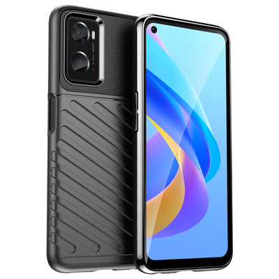 Husa Thunder Flexible Armored Cover pentru Oppo A76 / Oppo A36 / Realme 9i Negru