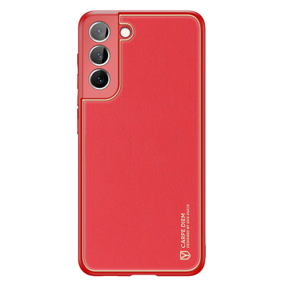 Husa Dux Ducis Yolo Elegant Cover Made Of Ecological Leather pentru Samsung Galaxy S22 + (S22 Plus) Rosu