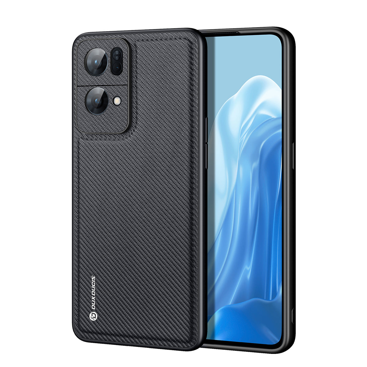 Husa Dux Ducis Fino Cover Covered cu Nylon Material Oppo Reno7 Pro 5G Negru