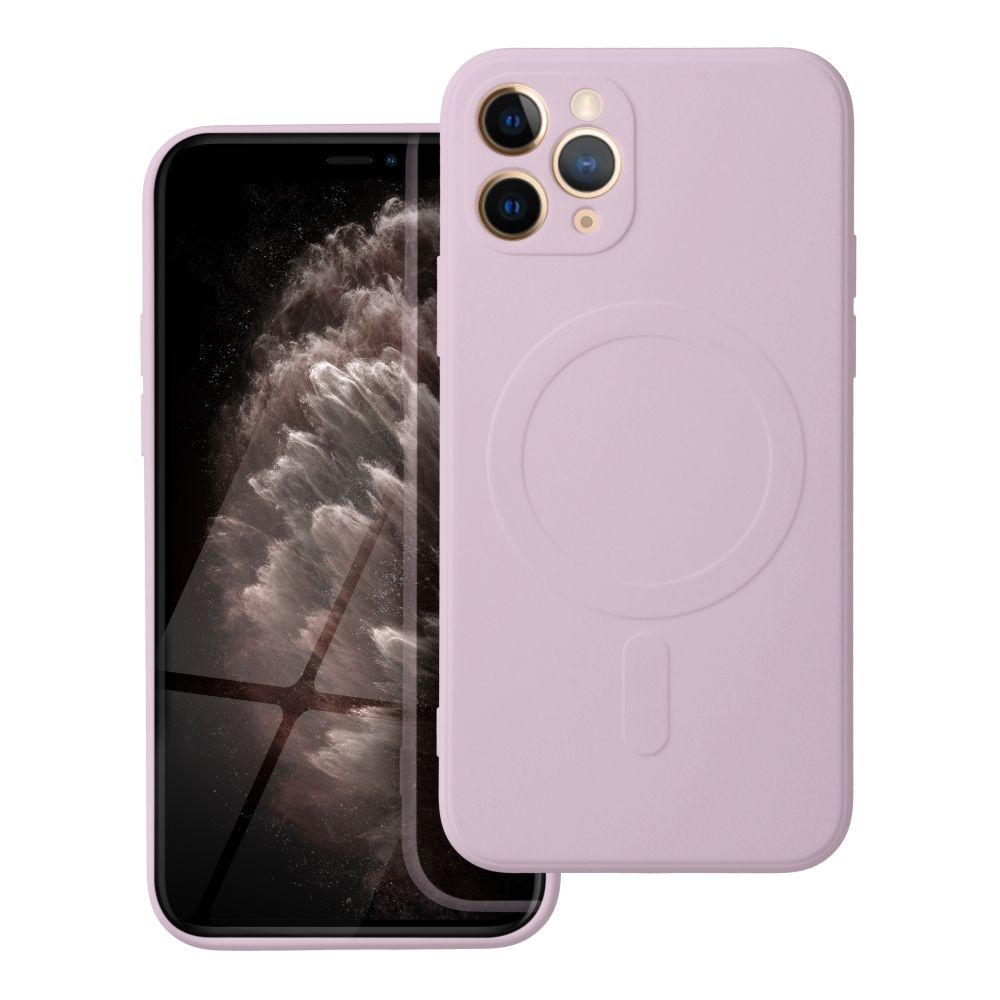 Husa Silicone Mag pentru iPhone 11 PRO Compatible cu Magsafe (Camera Protection) Roz