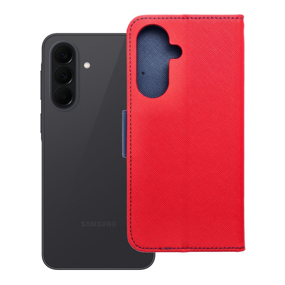 Husa Fancy Book Flip pentru Samsung A37 Rosu / Bleumarin