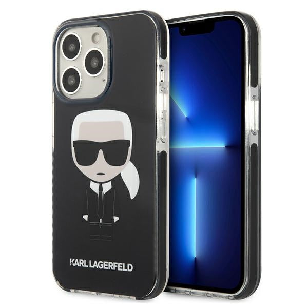 Husa Karl Lagerfeld Iconik Karl pentru iPhone 13 Pro / iPhone 13 - Negru