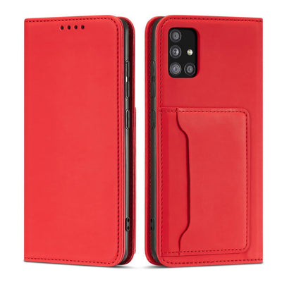 Husa Magnet Card pentru Samsung Galaxy A13 5G Pouch Wallet Card Suport Rosu