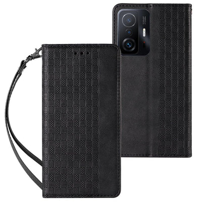 Husa Magnet Curea pentru Xiaomi Redmi Note 11 Pro Pouch Wallet + Mini Lanyard Pendant Negru