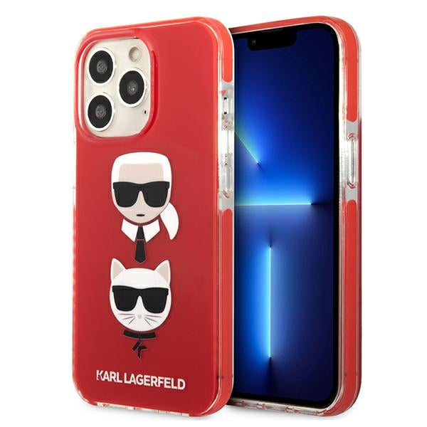 Husa Karl Lagerfeld Karl&Choupette Head pentru iPhone 13 Pro / iPhone 13 - Rosu