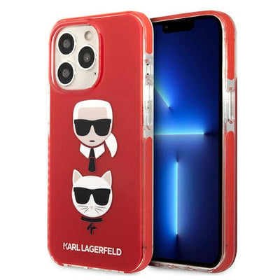 Husa Karl Lagerfeld Karl&Choupette Head pentru iPhone 13 Pro / iPhone 13 - Rosu