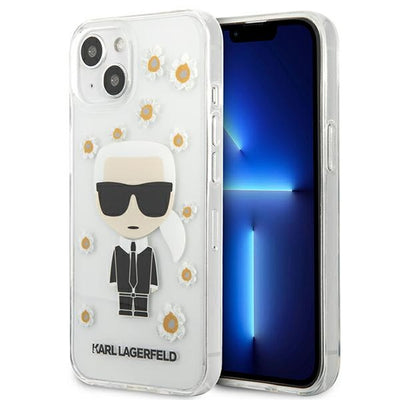 Husa Karl Lagerfeld Flower Ikonik Karl pentru iPhone 13 Mini - Transparent