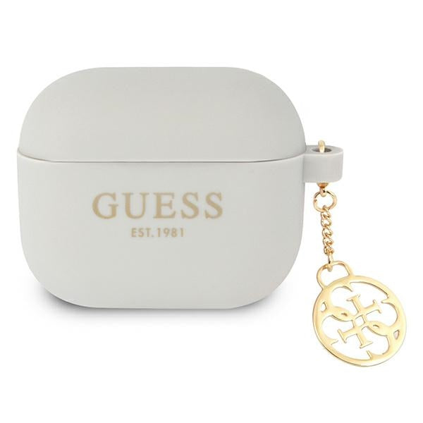 Husa Guess Gua3lsc4eg AirPods 3 Cover Gri/Gri Silicone Charm 4G Collection