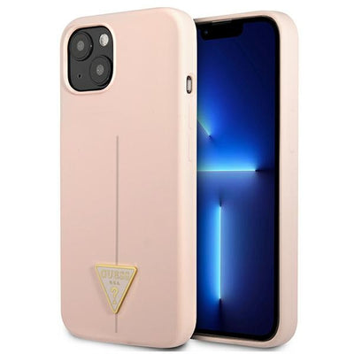 Husa Guess iPhone 13 Mini 5.4" Roz/Roz Hardcase Silicone Triangle