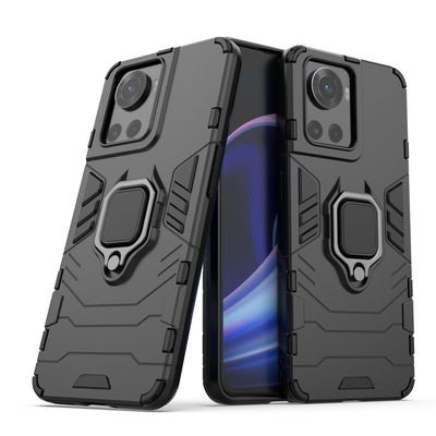 Husa Ring Armor Armored Hybrid + Magnetic Suport pentru OnePlus Ace Negru