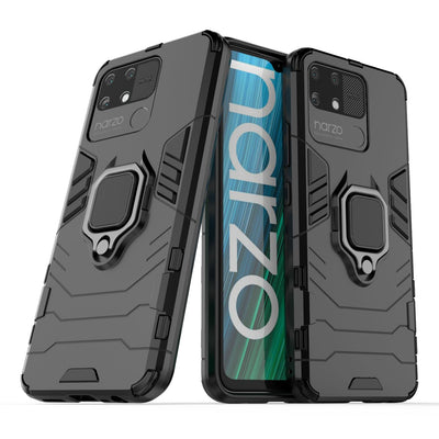 Husa Ring Armor Tough Hybrid Cover + Magnetic Suport Realme Narzo 50A Negru