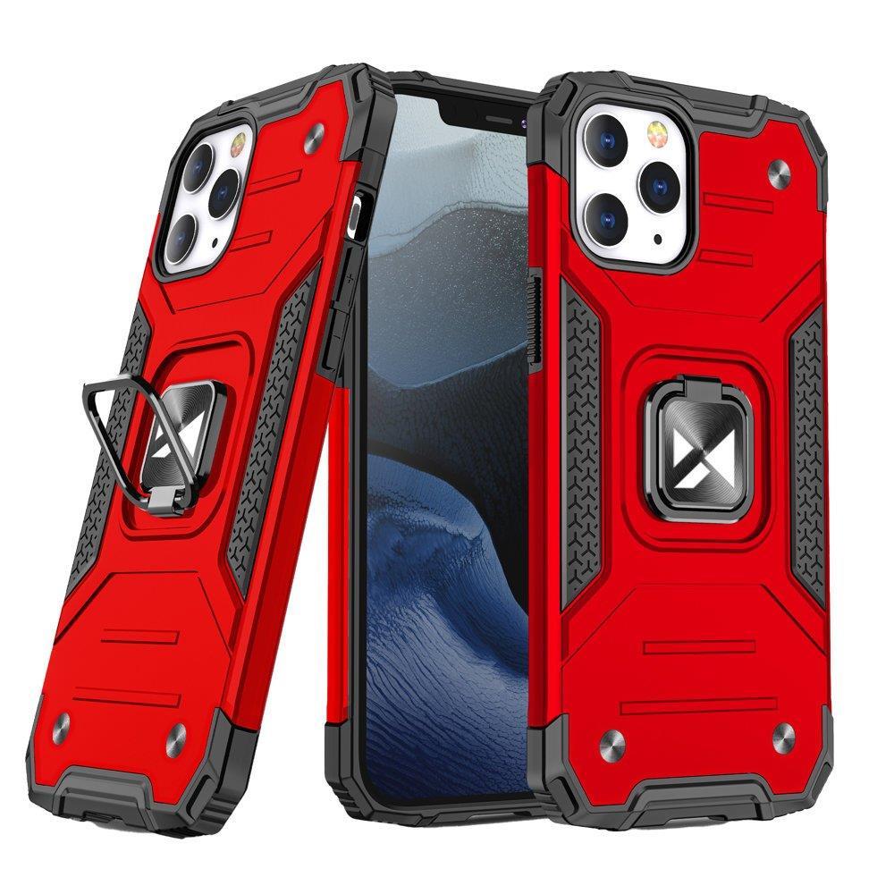 Husa Wozinsky Ring Armor pentru iPhone 14 Pro Max Armored Cover Magnetic Suport Ring Rosu