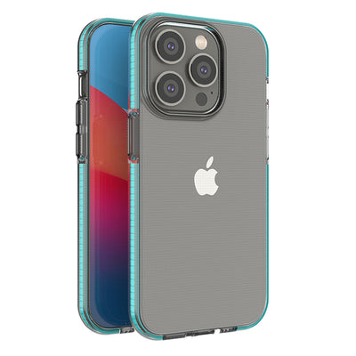 Husa Spring pentru iPhone 14 Pro Silicone cu A Frame Albastru deschis