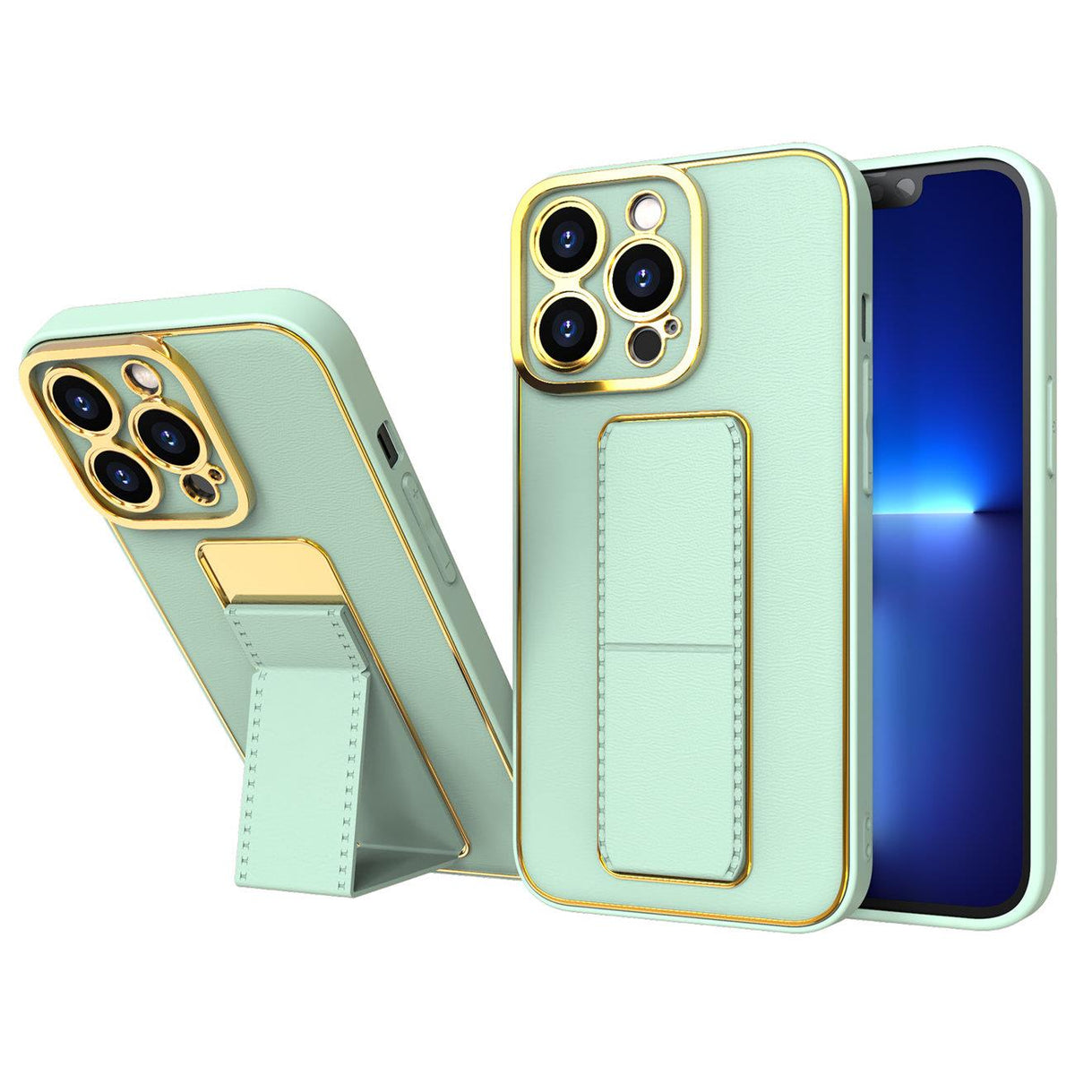 Husa New Kickstand Cover pentru Samsung Galaxy A12 5G cu Stand Verde