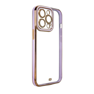 Husa Fashion pentru iPhone 12 Pro Auriu Frame Gel Cover Mov