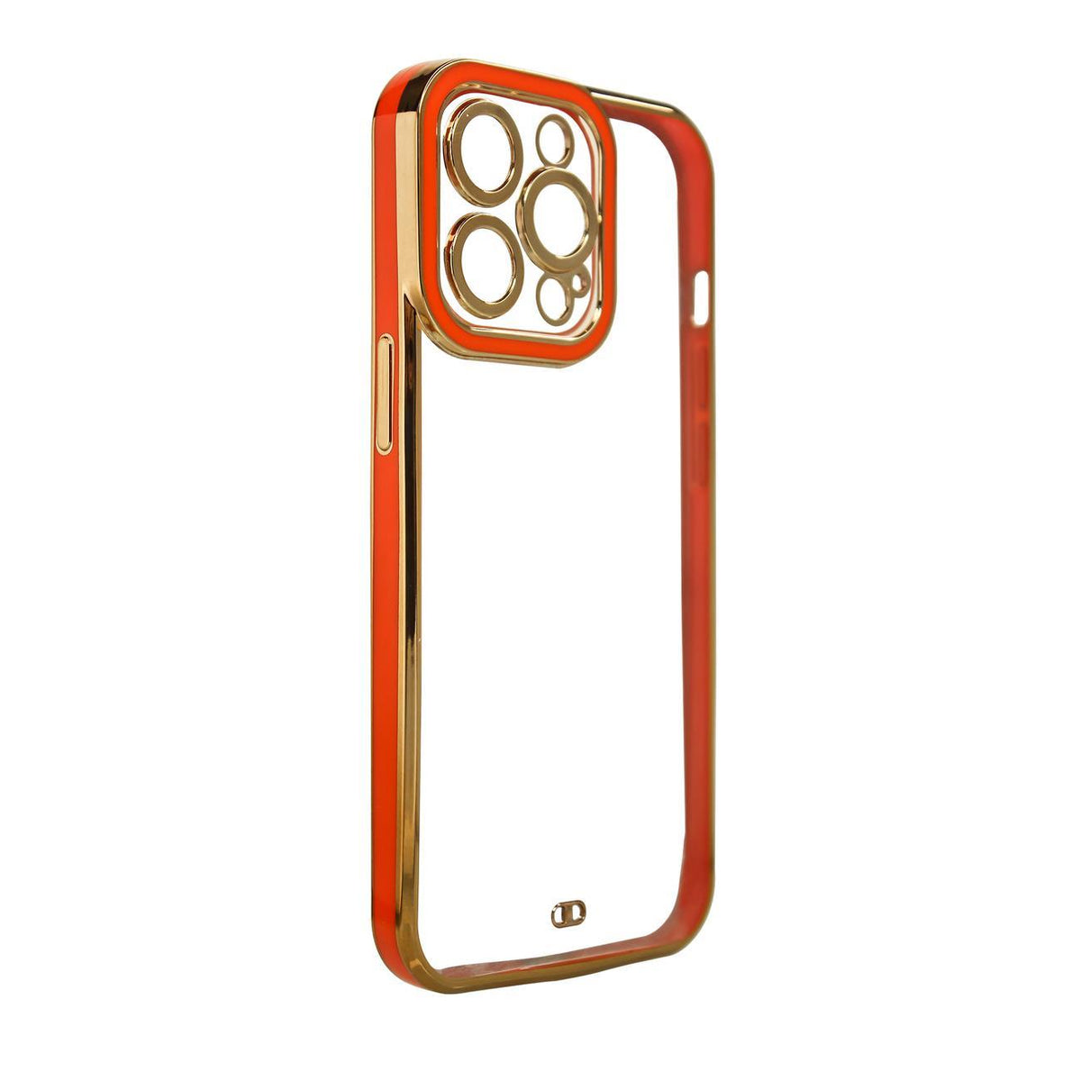 Husa Fashion pentru iPhone 12 Pro Auriu Frame Gel Cover Rosu