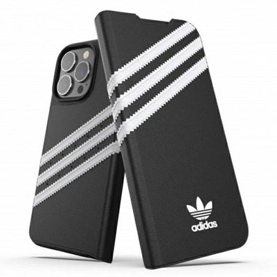 Husa Adidas OR Booklet PU pentru iPhone 13 Pro / iPhone 13 - Negru And Alb