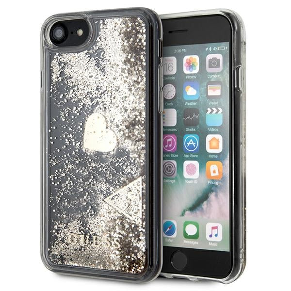 Husa Guess iPhone 7/8/SE 2020 /SE 2022 Auriu/Auriu Hard Glitter Charms