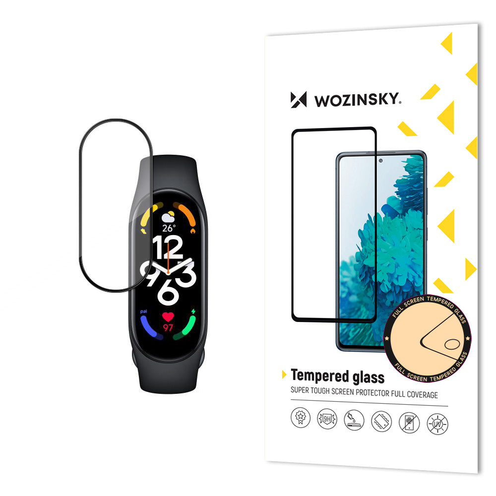 Curea Wozinsky Full Glue Xiaomi Mi Band 7 Negru Folie sticla